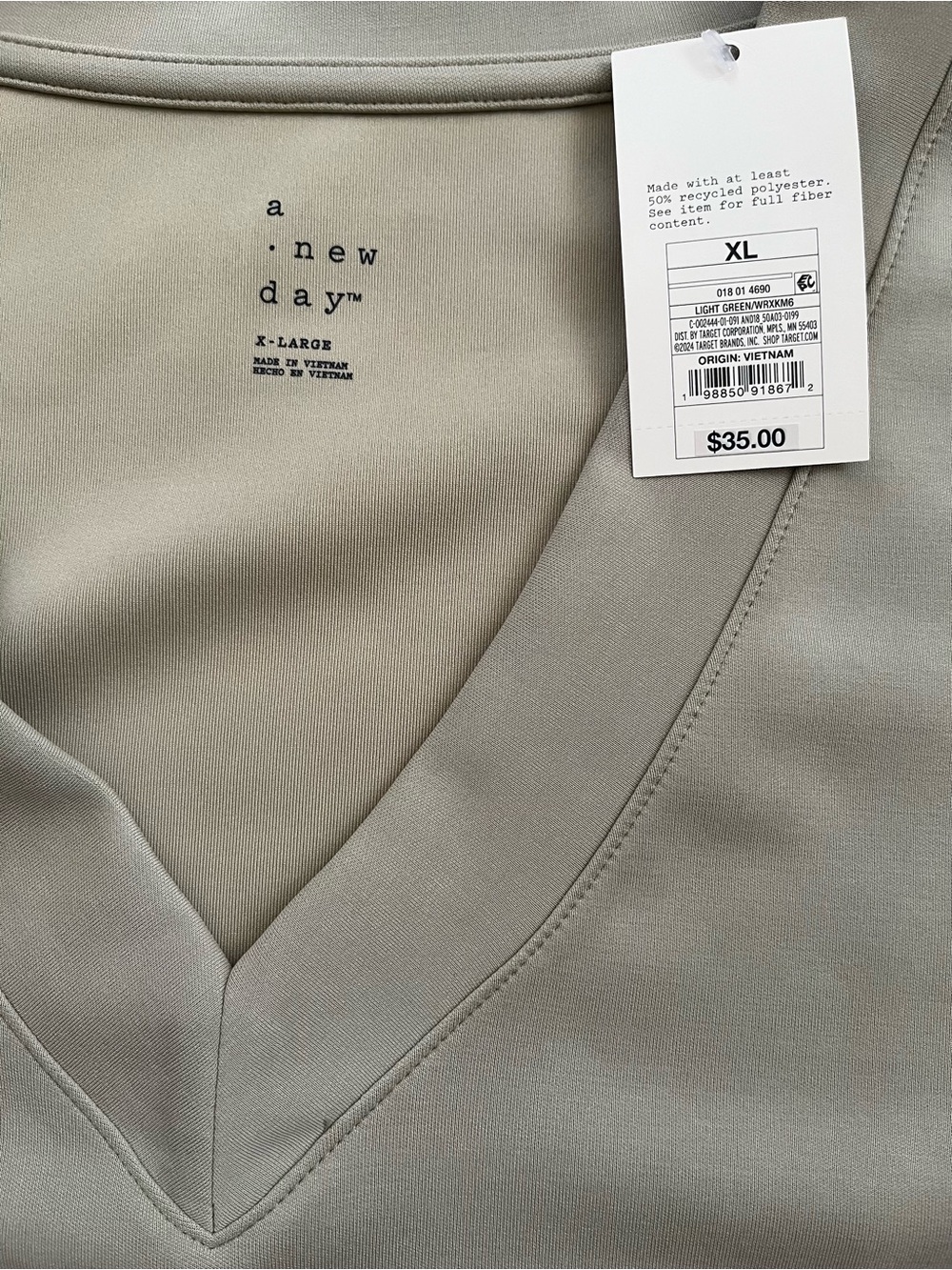 [NWT]  a . new day XL V neck Light Green Sweater